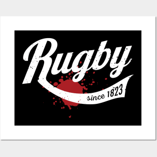 Rugby Bloodied Text Logo Posters and Art
